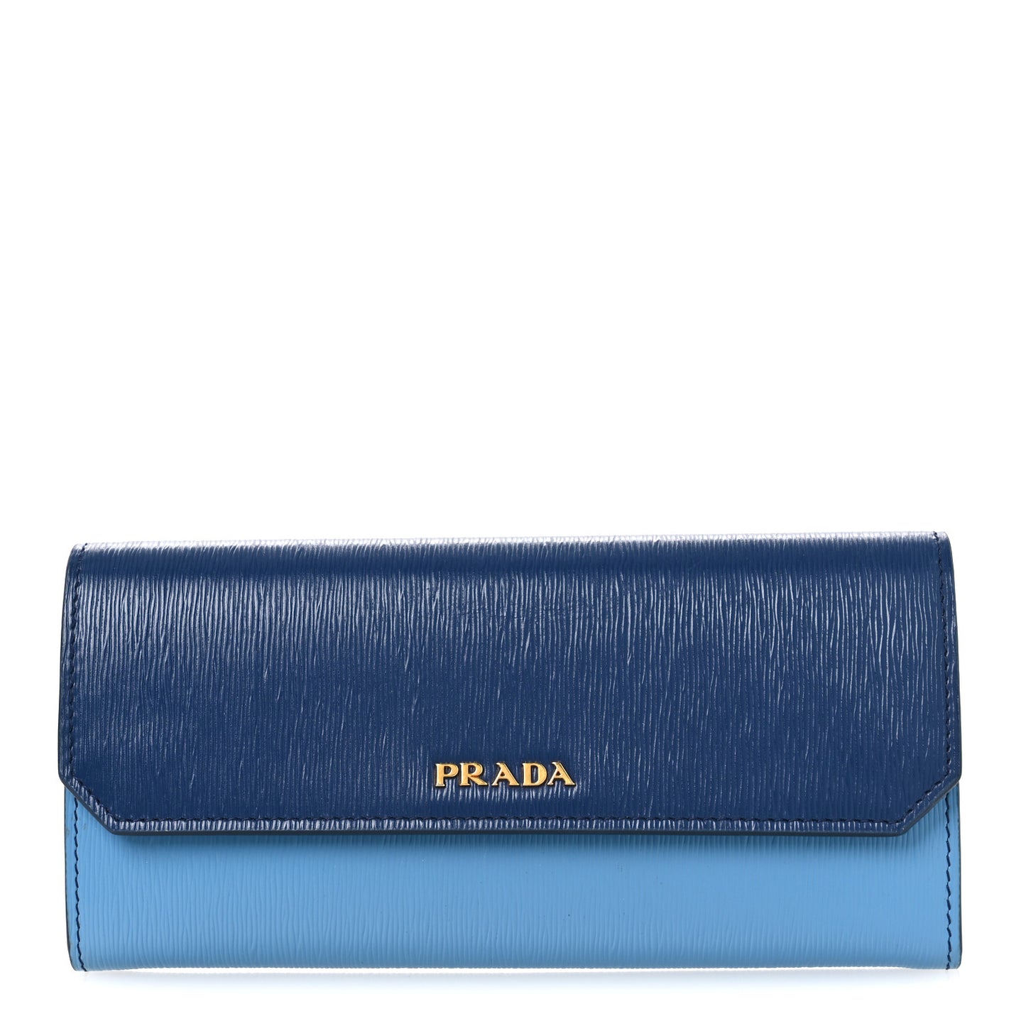 Vitello Move Bi-Color Metal Continental Flap Travel Wallet Bluette Mare