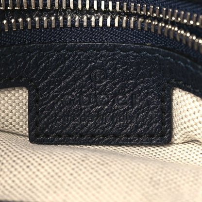 Gucci GG Supreme Monogram Textured Dollar Calfskin Web Medium Blondie Top Handle Shoulder Flap Bag Beige Blue 5 of 9