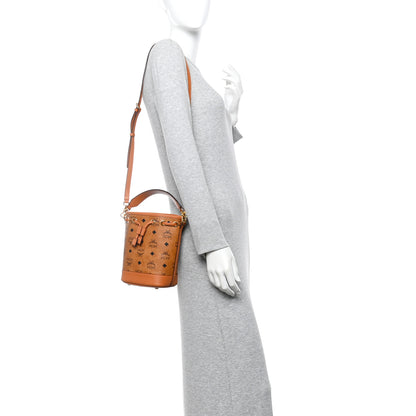 MCM Visetos Mini Dessau Drawstring Bucket Bag Cognac 2 of 9