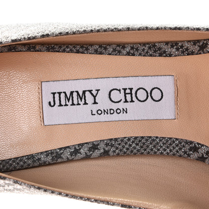 Jimmy Choo Metallic Fabric Plaid Love Prince Of Stars 85 Pump 38 Silver 6 of 11