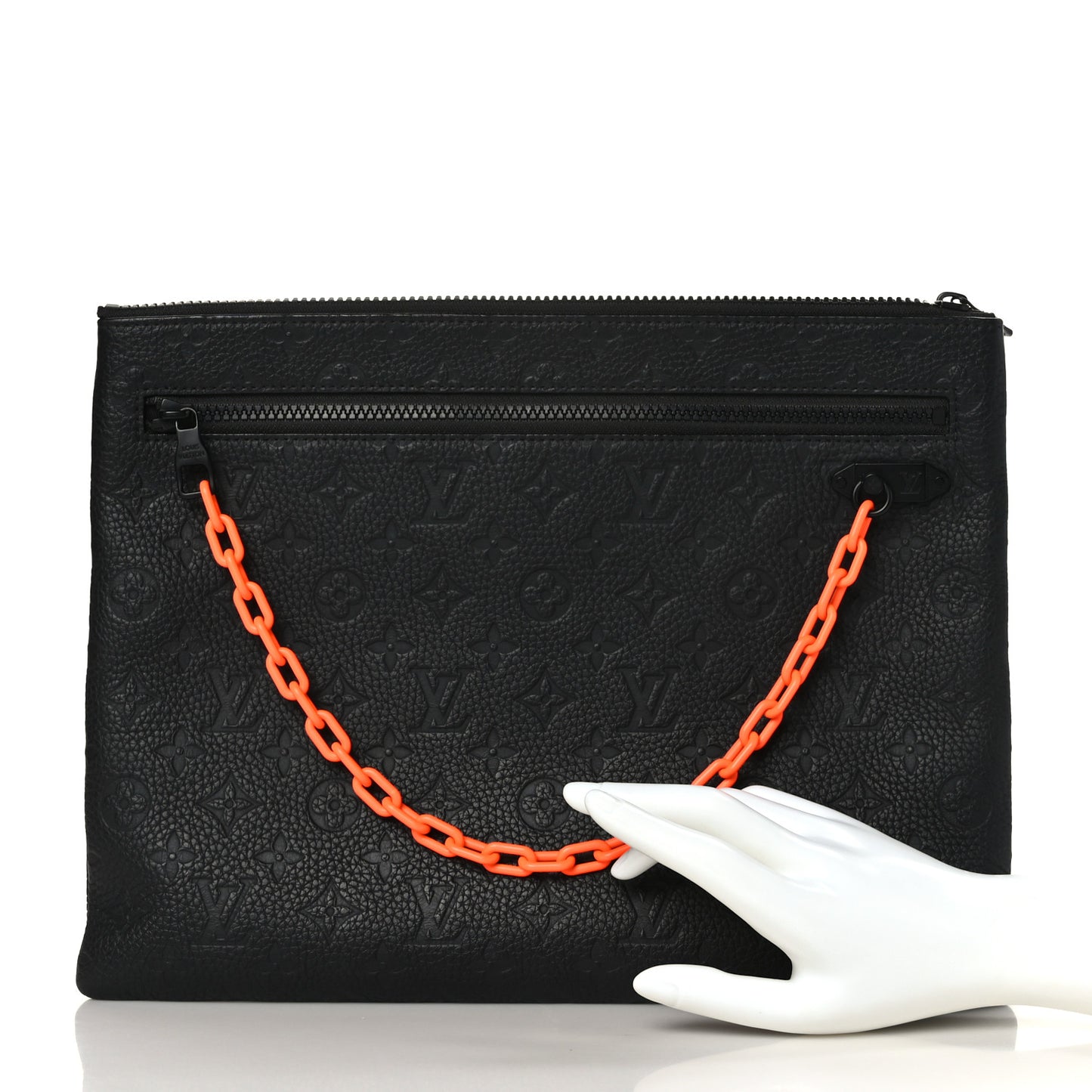 Taurillon Monogram Solar Ray A4 Pouch Black