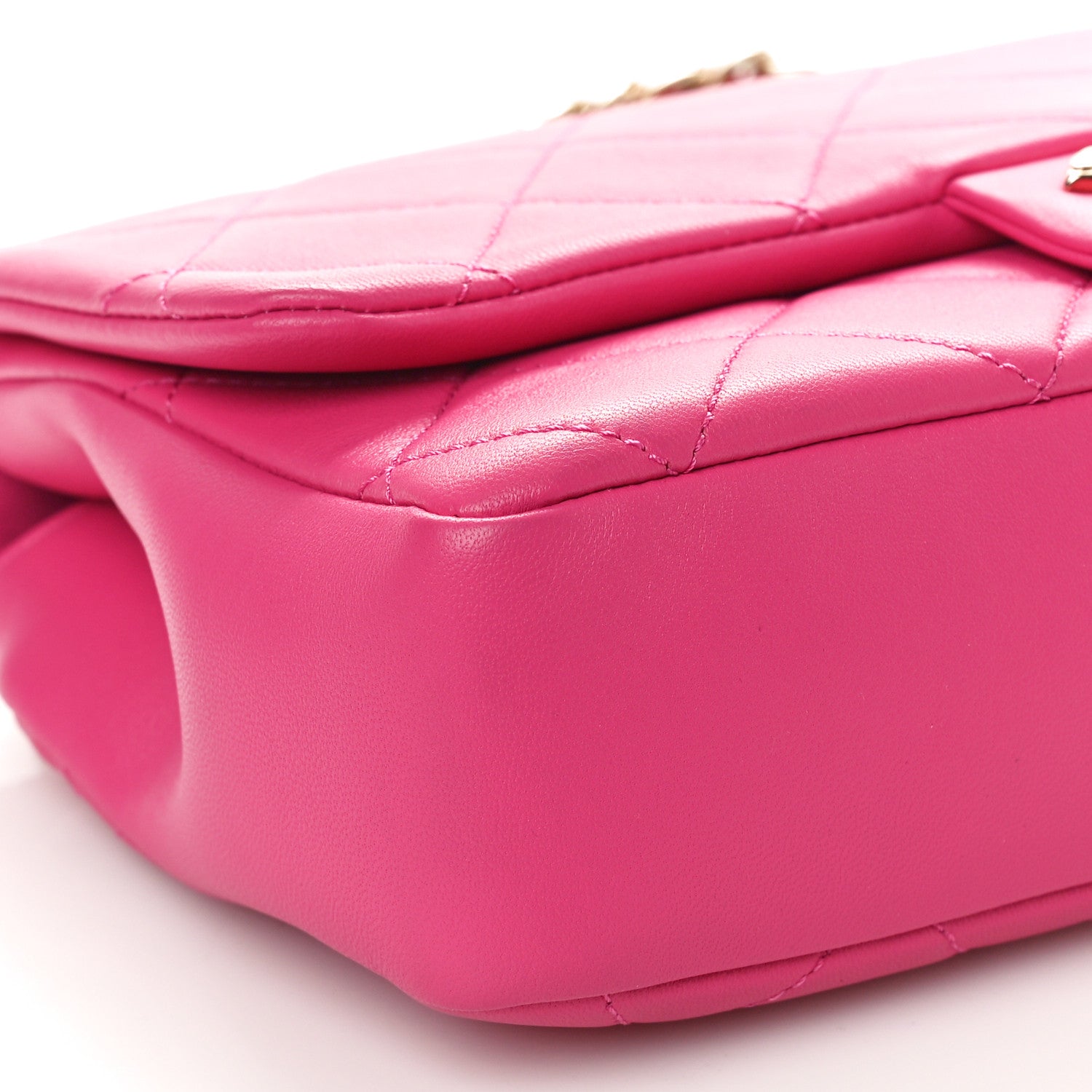 Chanel Lambskin Quilted Resin Bi-Color Chain Flap Bag Pink 10 of 12