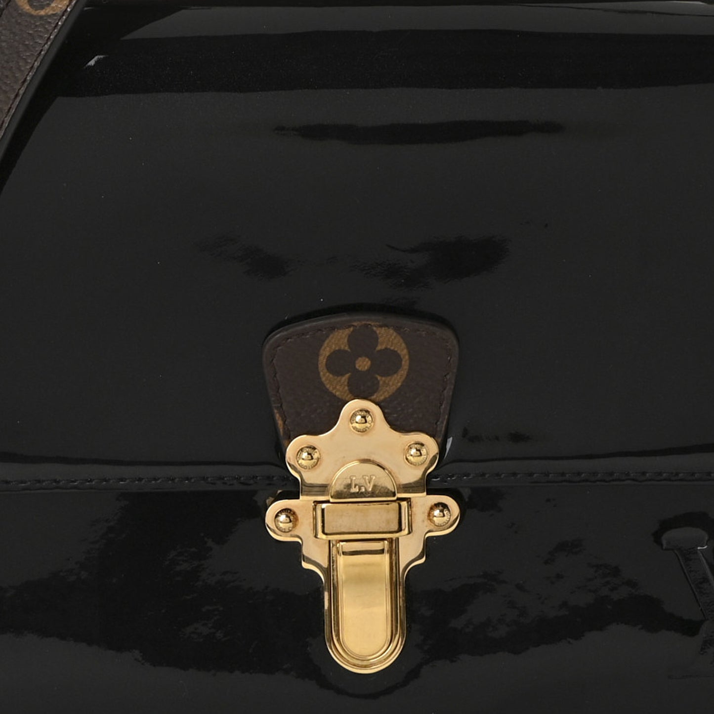 Patent Calfskin Monogram Cherrywood BB Black