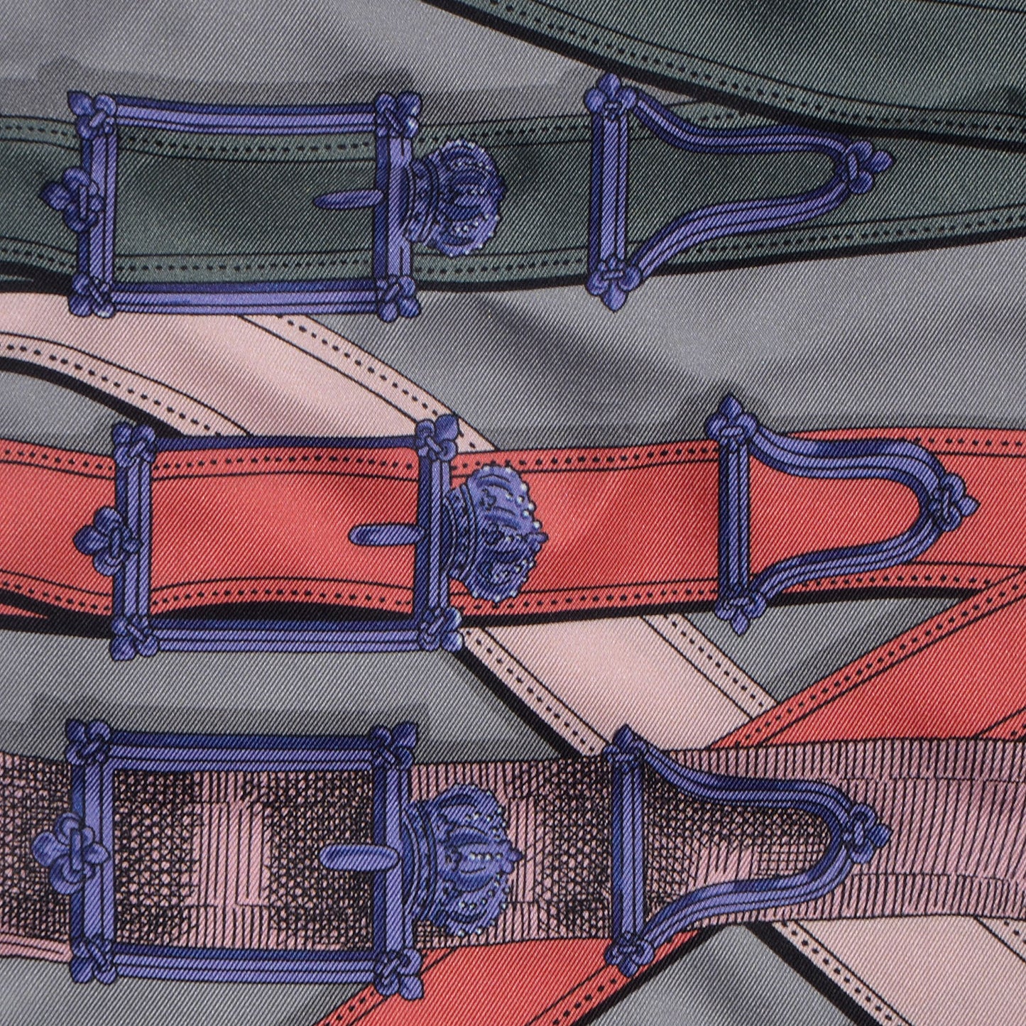 Silk Cavalcadour Maxi Twilly Grey