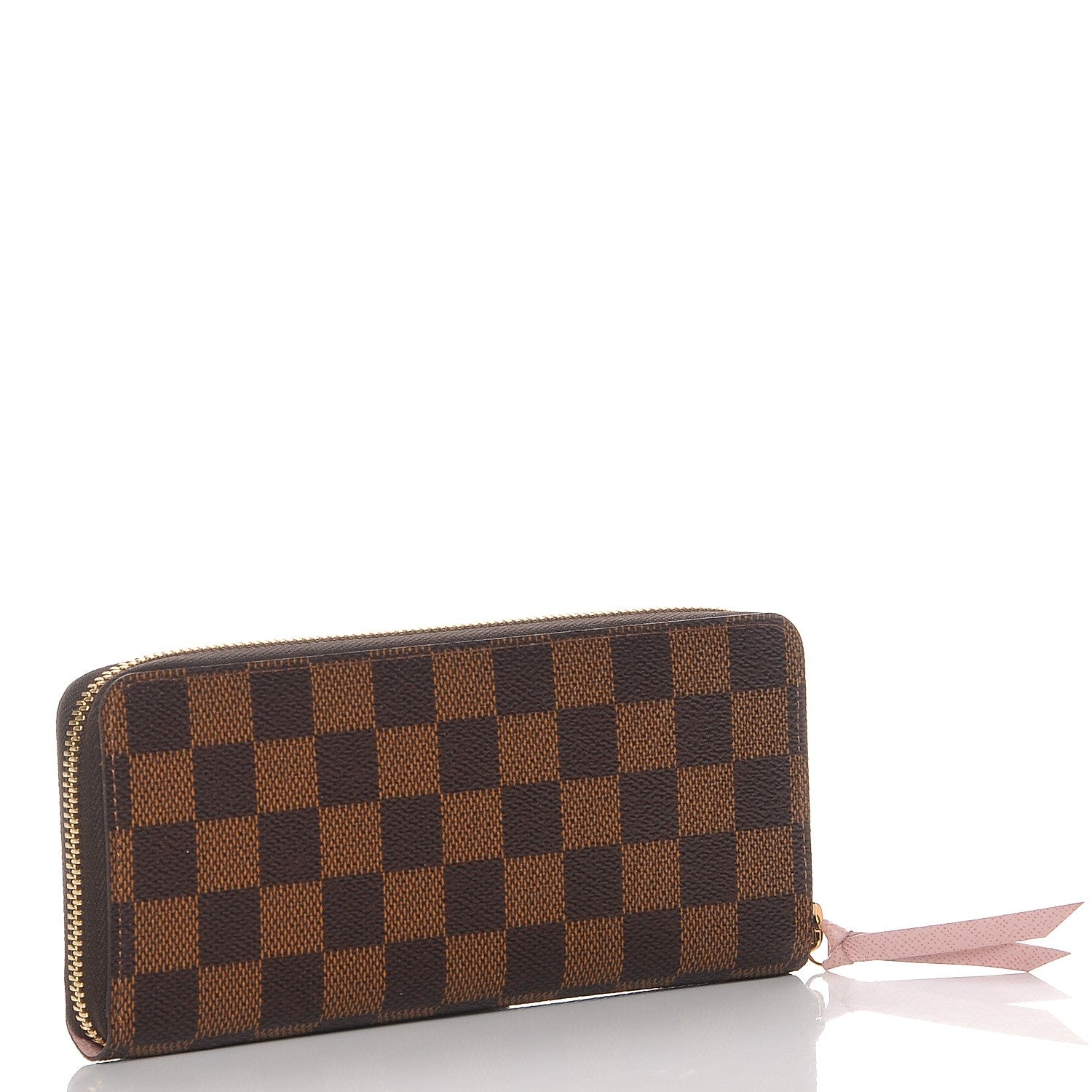 Louis Vuitton Damier Ebene Clemence Wallet Rose Ballerine 3 of 7
