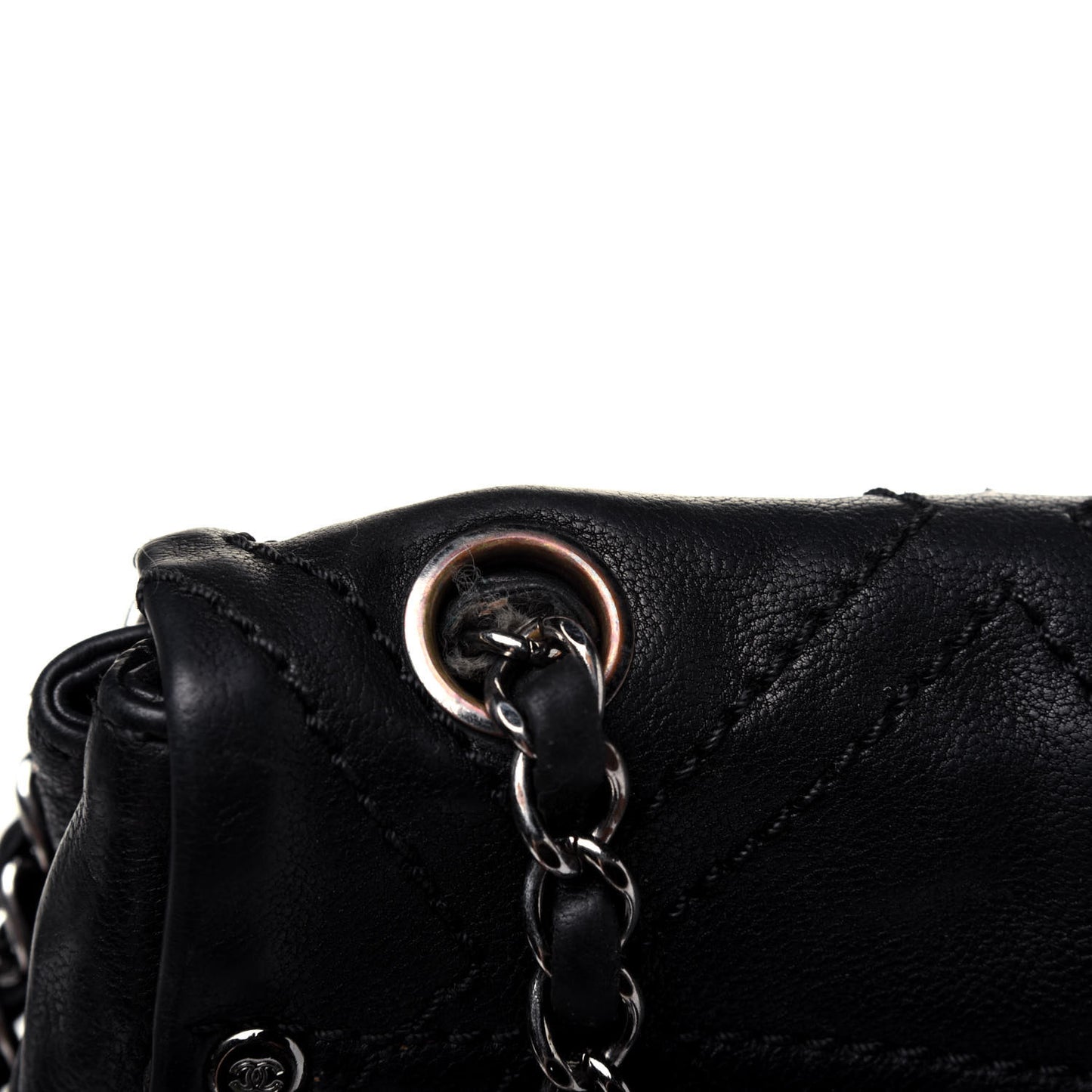 Calfskin Diamond Stitch Large Messenger Black