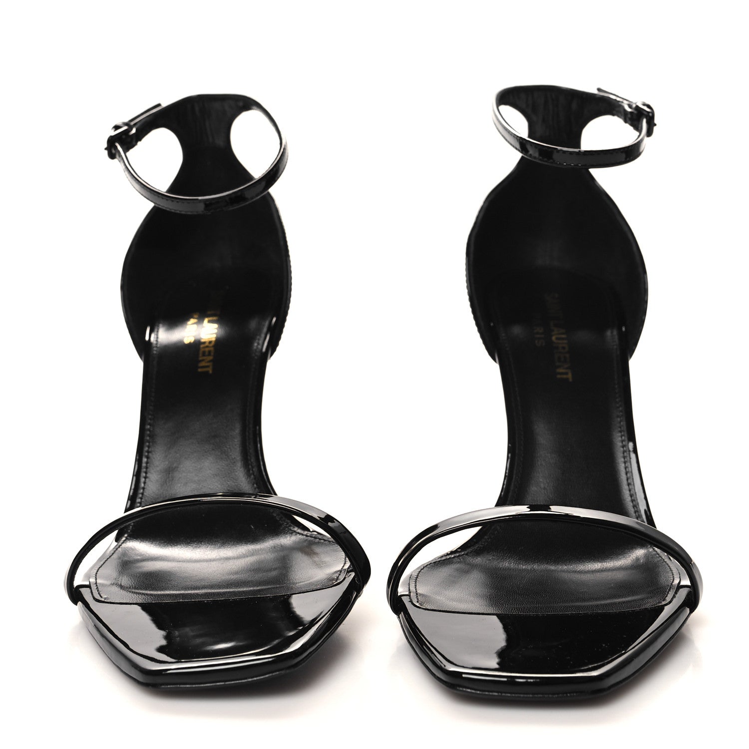 Saint Laurent Patent Calfskin Opyum 85 Sandals 38.5 Black 2 of 9