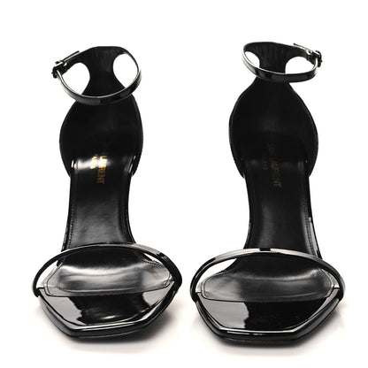 Saint Laurent Patent Calfskin Opyum 85 Sandals 38.5 Black 2 of 9
