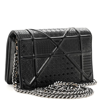 Christian Dior Patent Micro-Cannage Baby Diorama Flap Bag Black 3 of 10