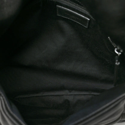 Saint Laurent Lambskin Quilted Medium Loulou Puffer Monogram Chain Satchel Black 5 of 7