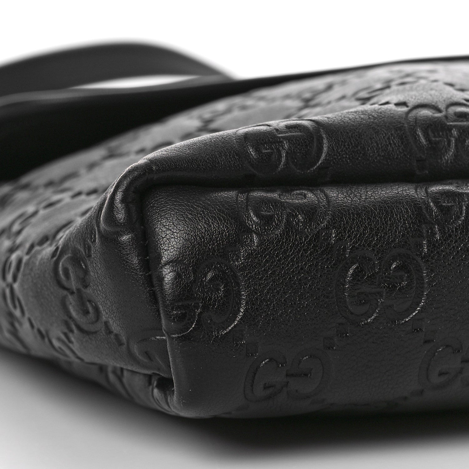Gucci Guccissima Small Flap Messenger Bag Black 8 of 9