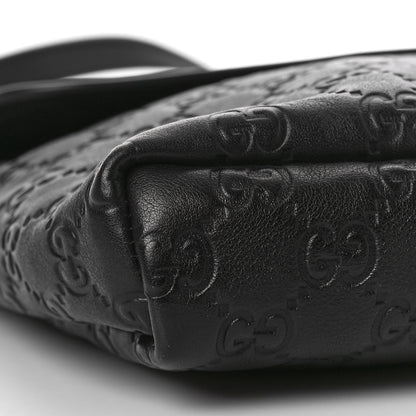 Gucci Guccissima Small Flap Messenger Bag Black 8 of 9