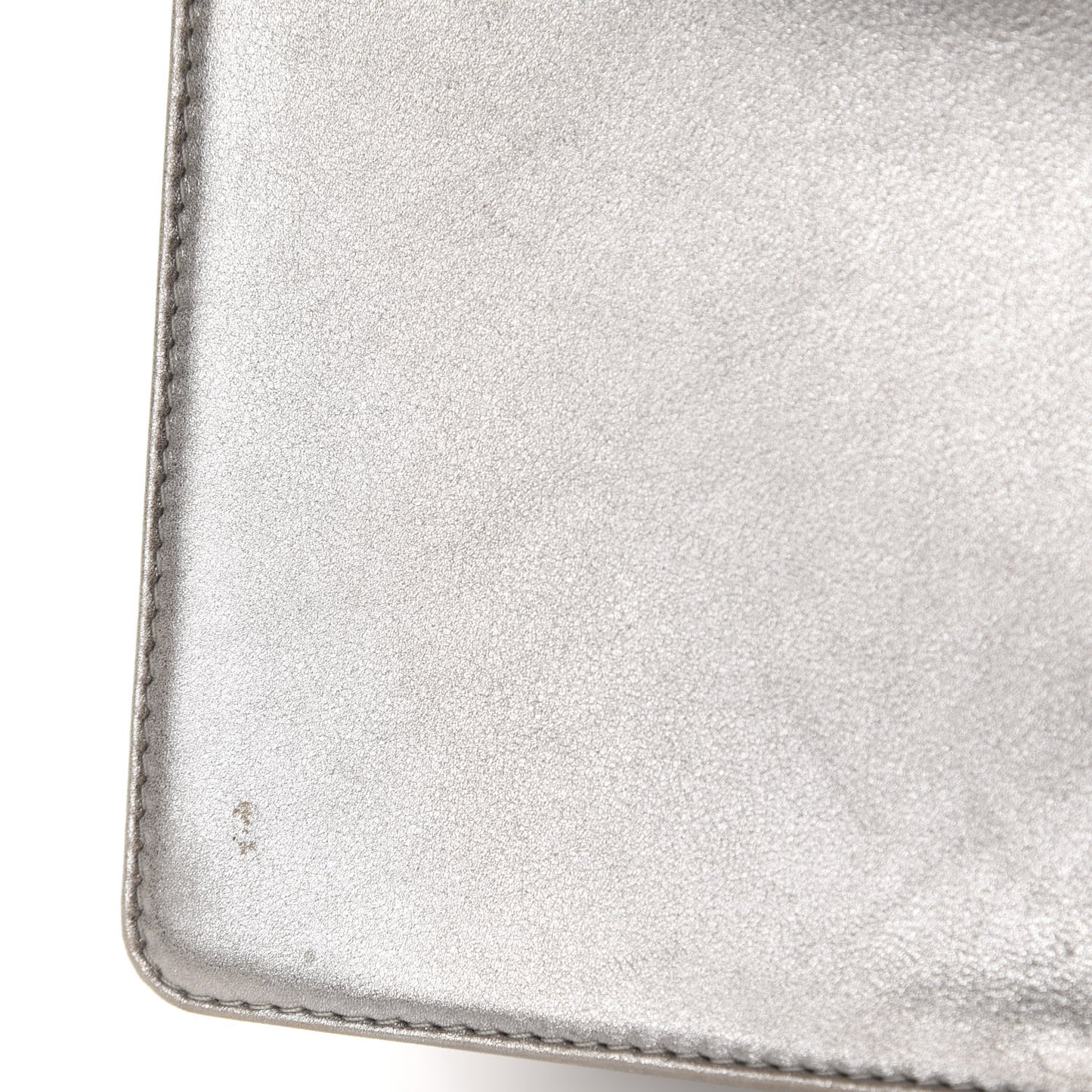 Metallic Calfskin Quilted Medium Boy Flap Silver