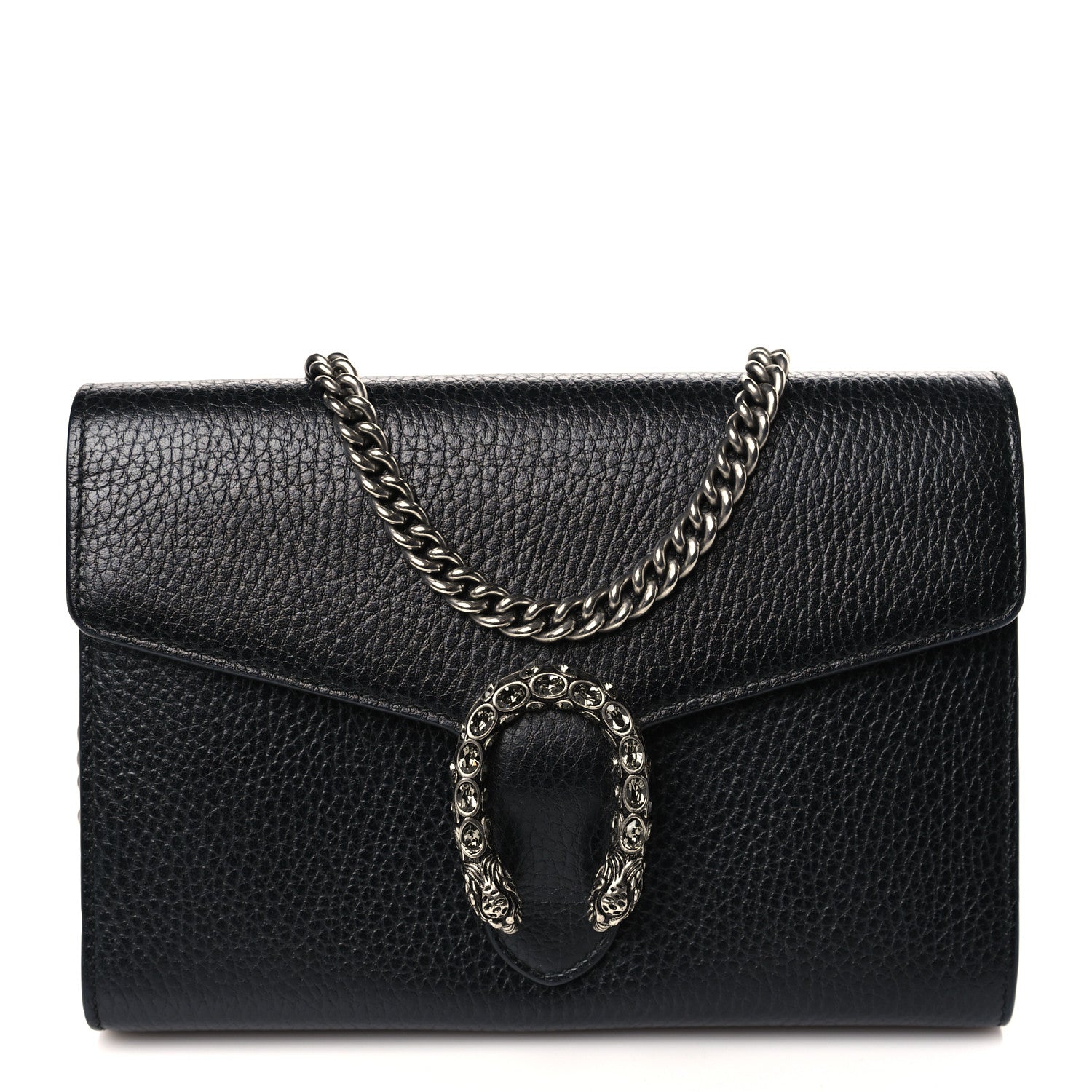 Gucci Calfskin Mini Dionysus Chain Wallet Black 1 of 9