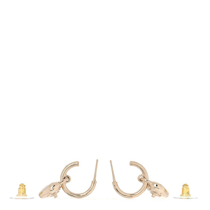 Chanel Metal CC Heart Turnlock Drop Earrings Gold 3 of 5
