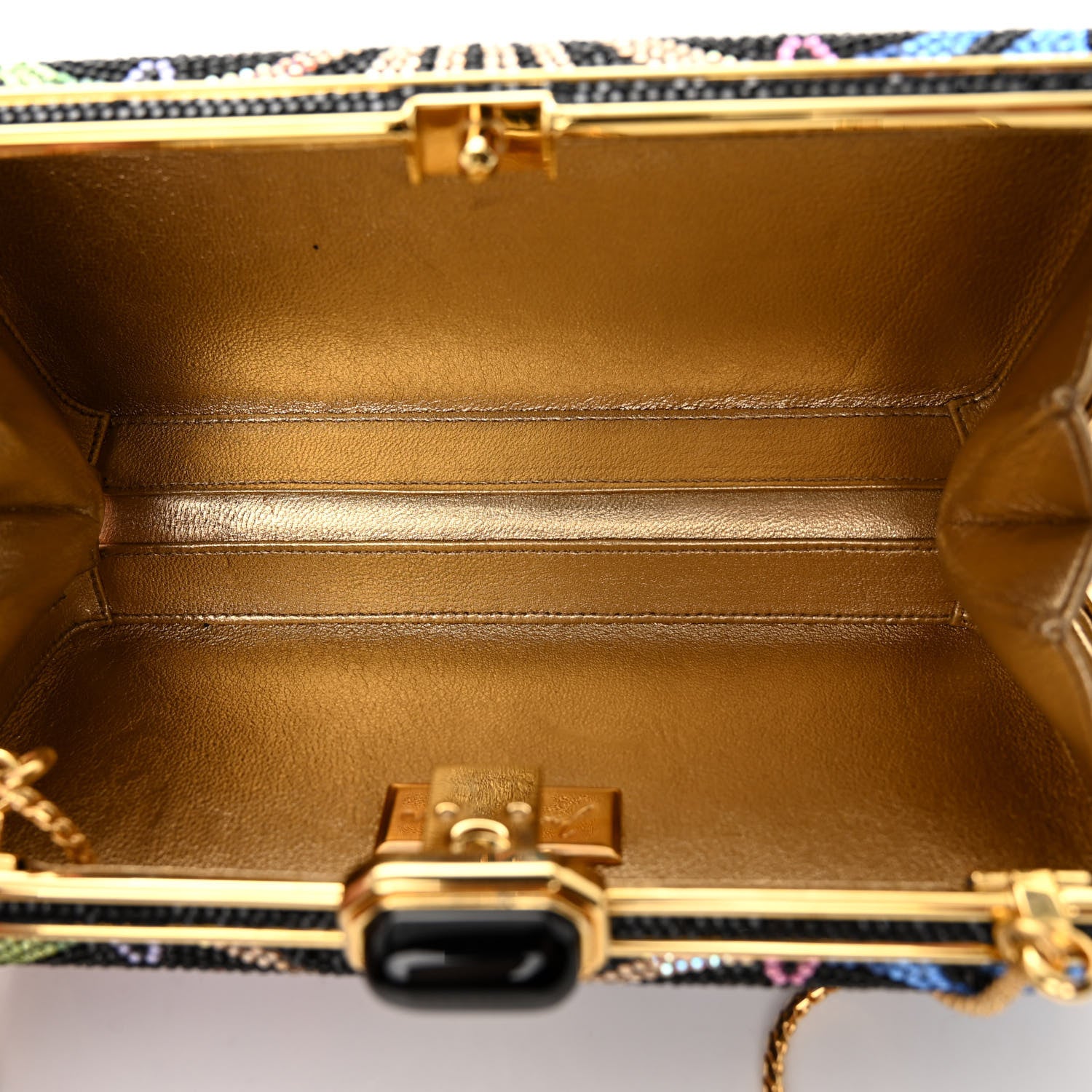 Judith Leiber Swarovski Crystal Minaudiere Clutch Black Multicolor 6 of 11