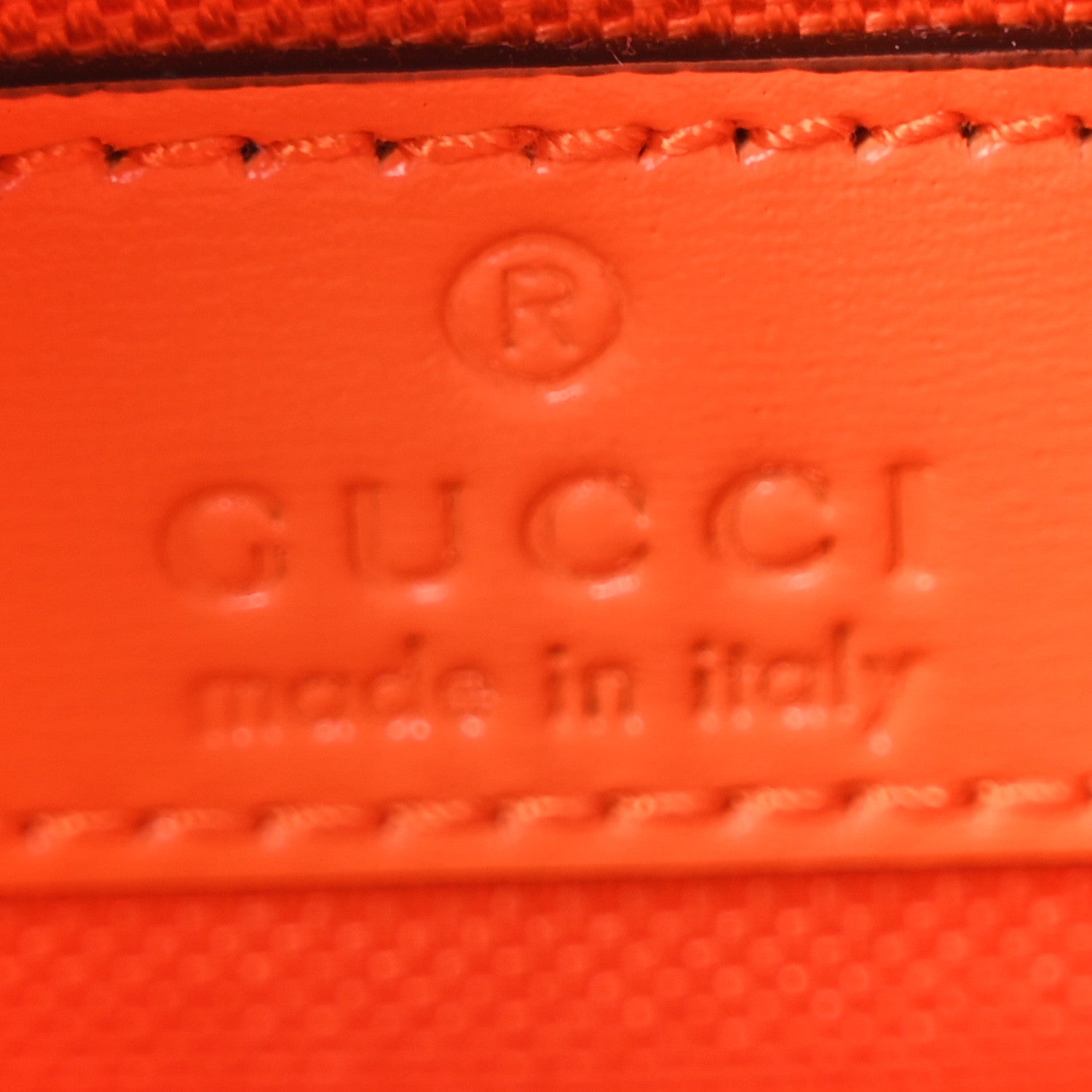 Gucci Calfskin Monogram Mini Moon Side Shoulder Bag Orange 6 of 9