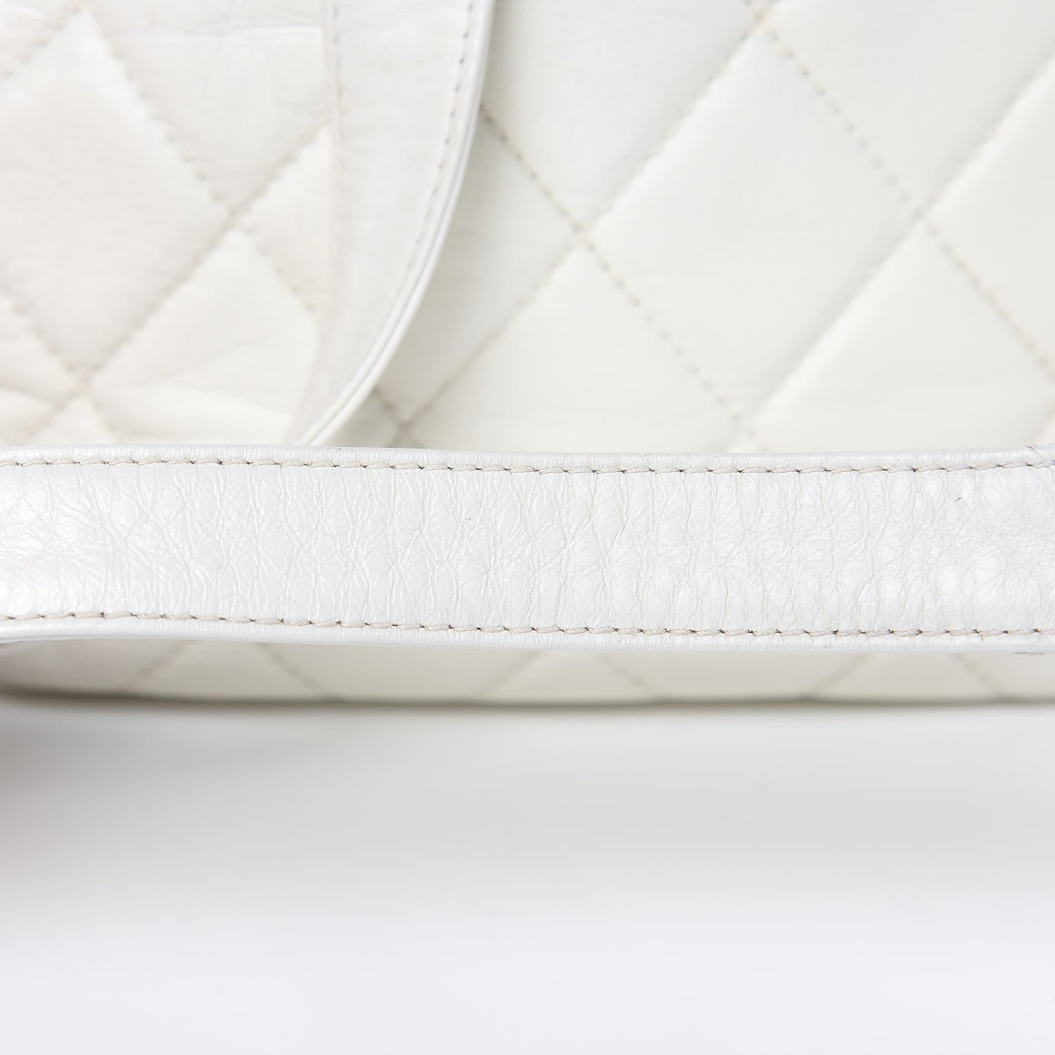 Chanel Calfskin Quilted Drawstring Bag White 10 of 11