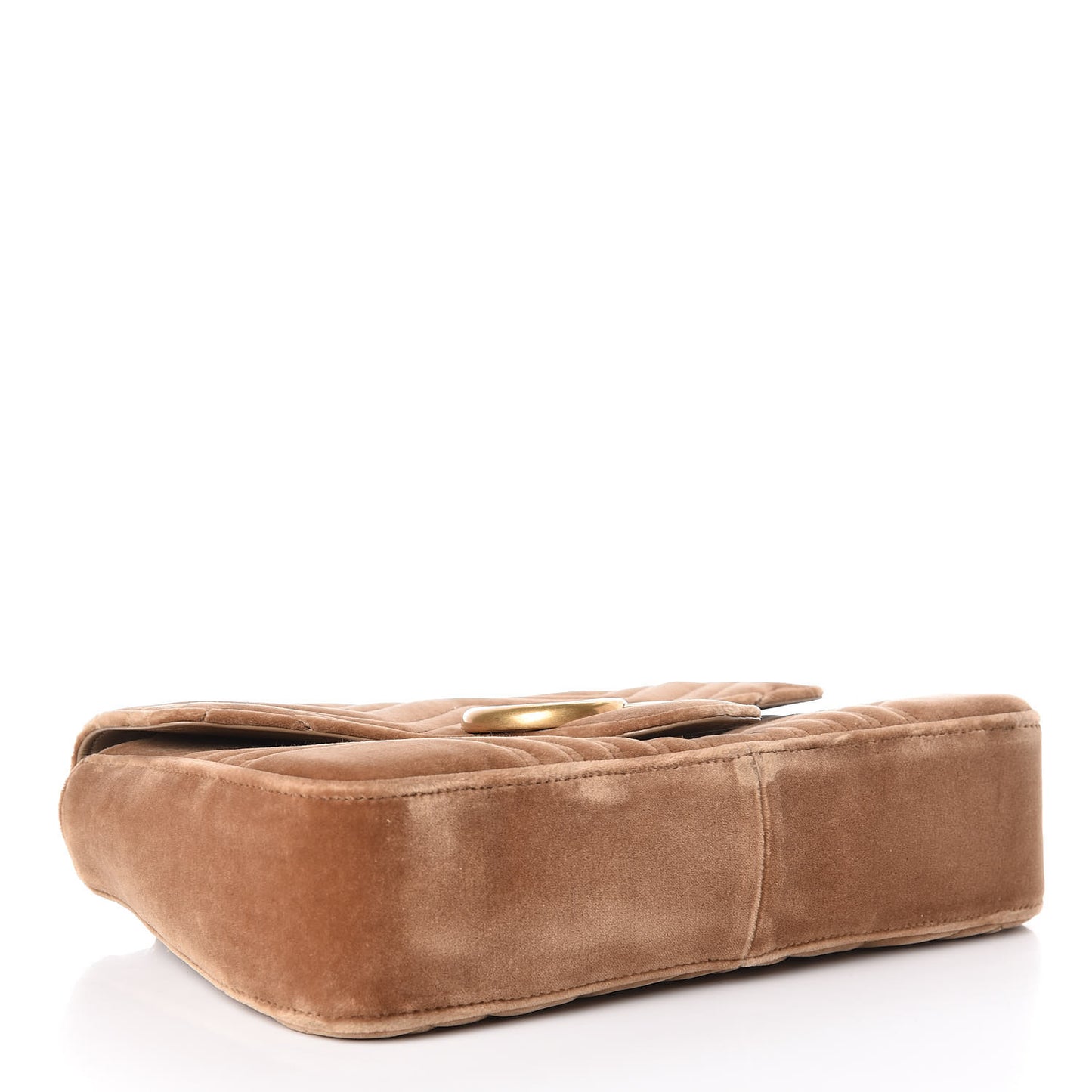 Velvet Matelasse Medium GG Marmont Shoulder Bag Taupe
