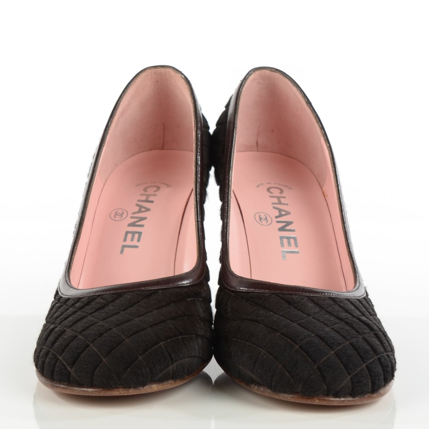Ponyhair Quilted Pumps 38 Brown