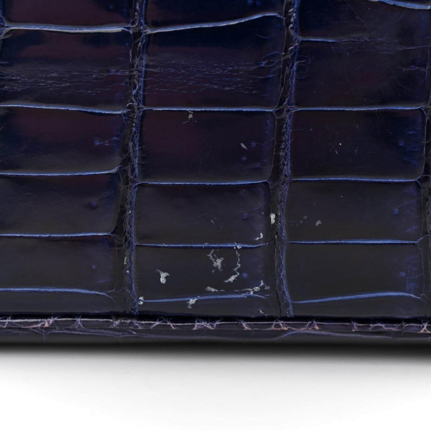 Shiny Niloticus Crocodile Plume Bleu Encre