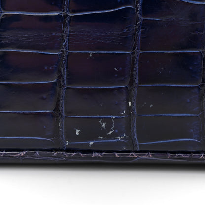 Hermes Shiny Niloticus Crocodile Plume Bleu Encre 11 of 11