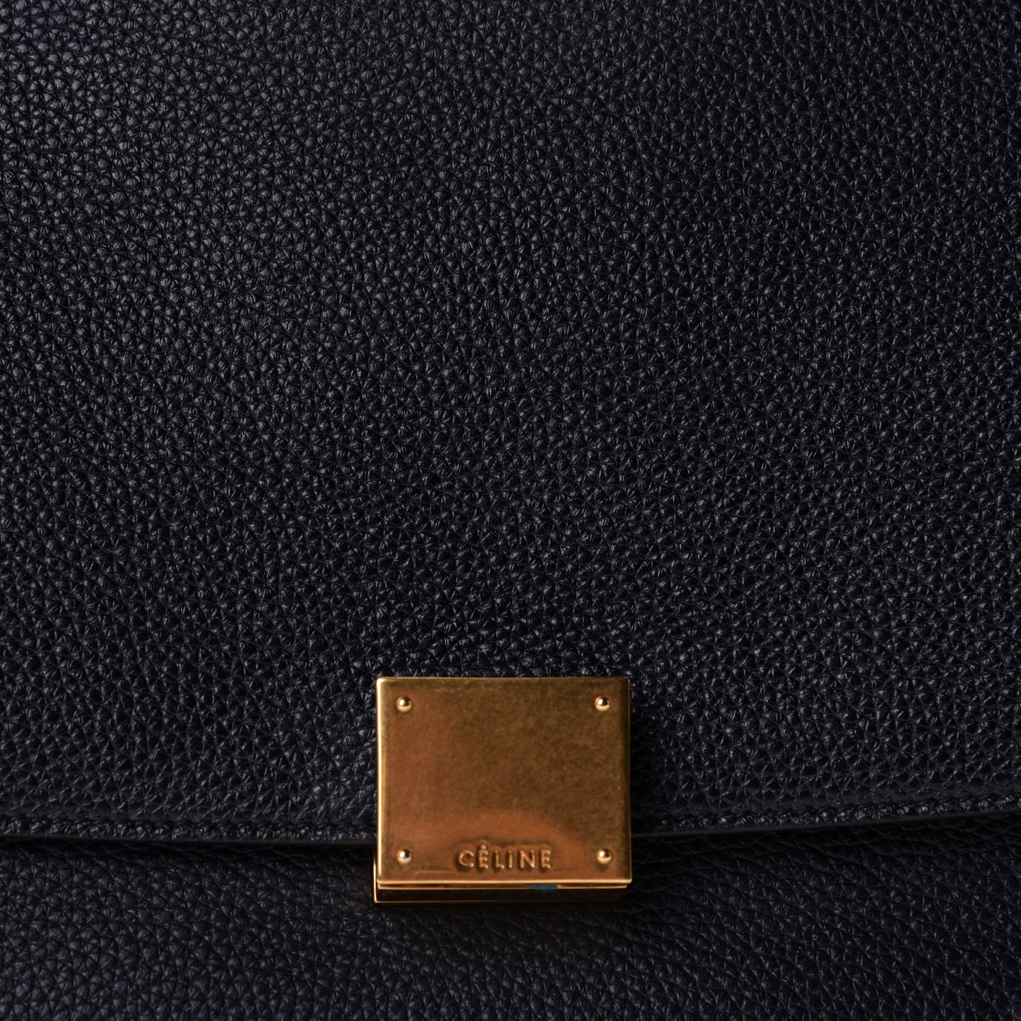 Drummed Calfskin Suede Small Trapeze Navy