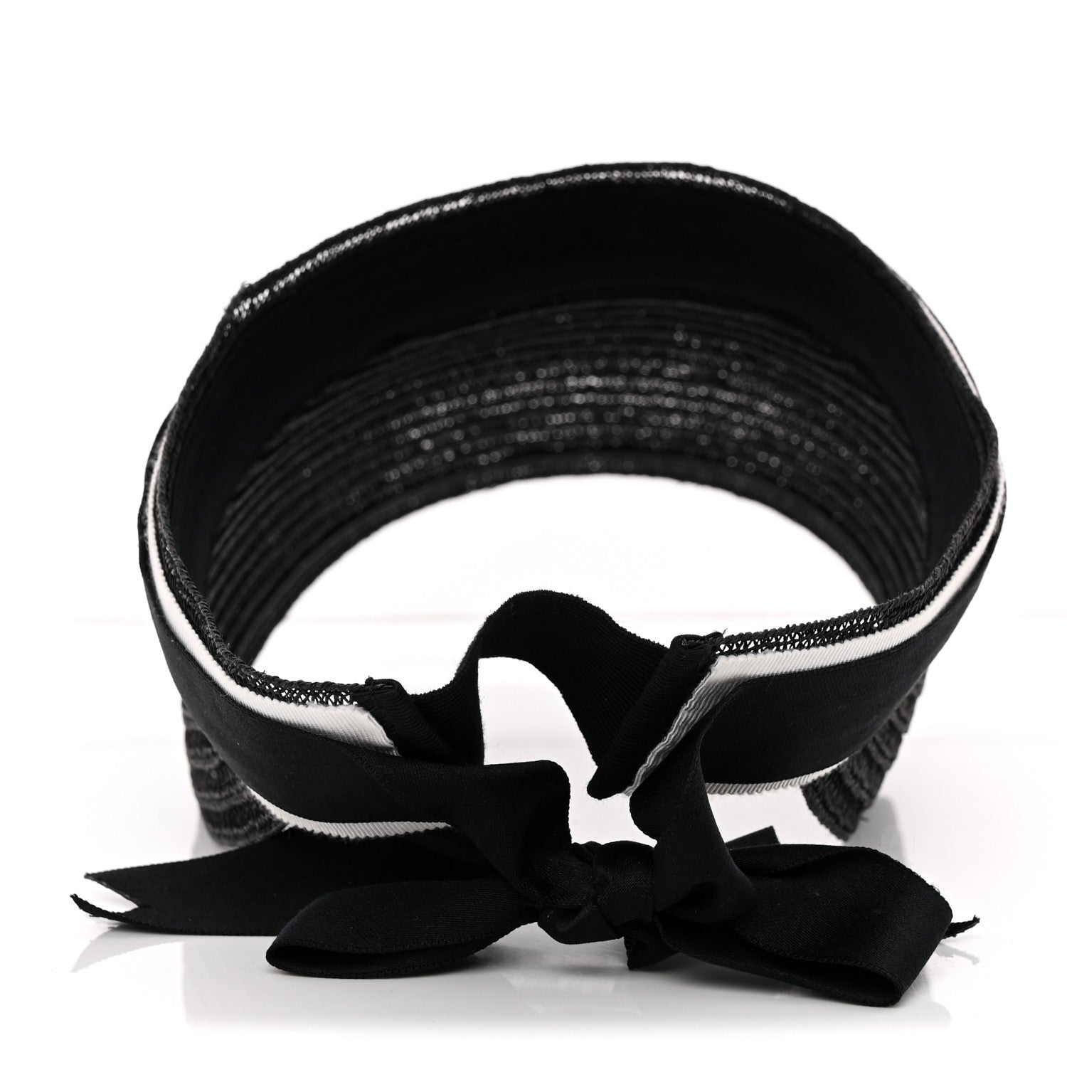Chanel Abaca Cotton Ribbon Visor S Black 11 of 14
