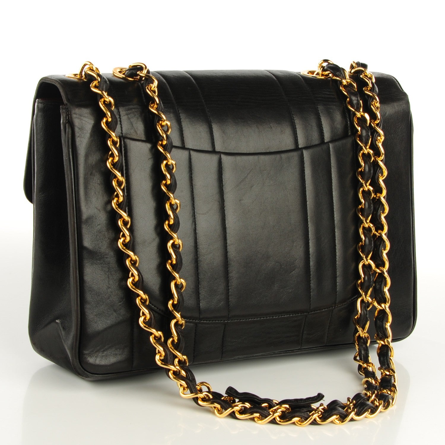Chanel Lambskin Vertical Quilt Jumbo Flap Black 5 of 11
