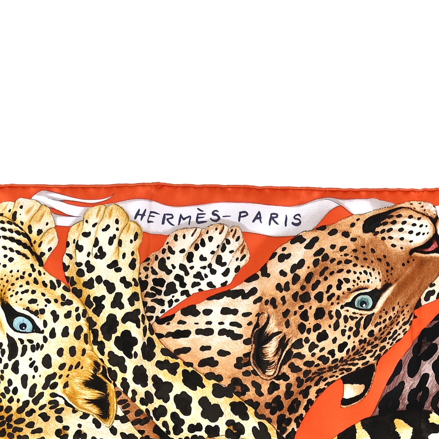 Hermes Silk Twill Lazy Leopardesses Scarf 90 Potiron 3 of 5