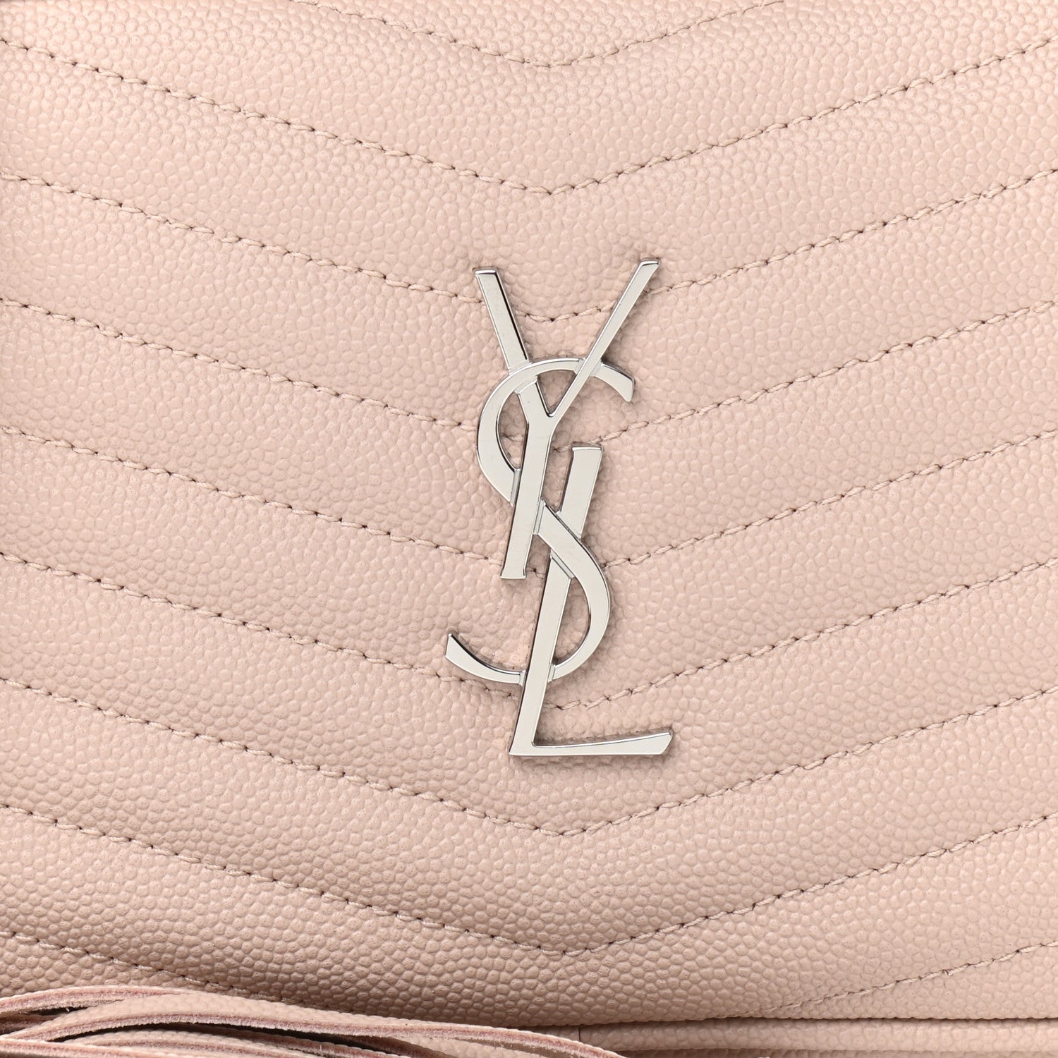 Saint Laurent Grain De Poudre Matelasse Monogram Mini Lou Camera Bag Marble Pink 8 of 10