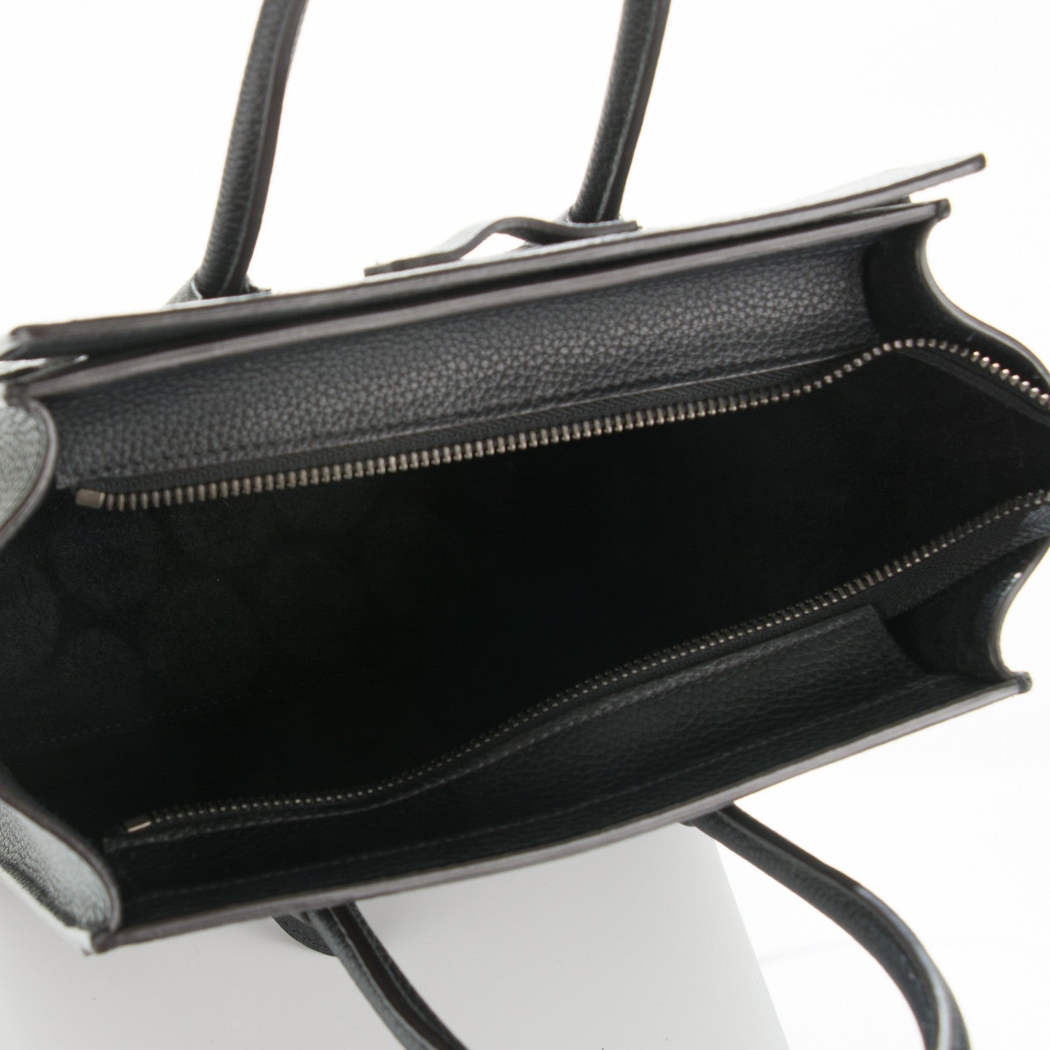 Celine Drummed Calfskin Nano Luggage Black 11 of 12