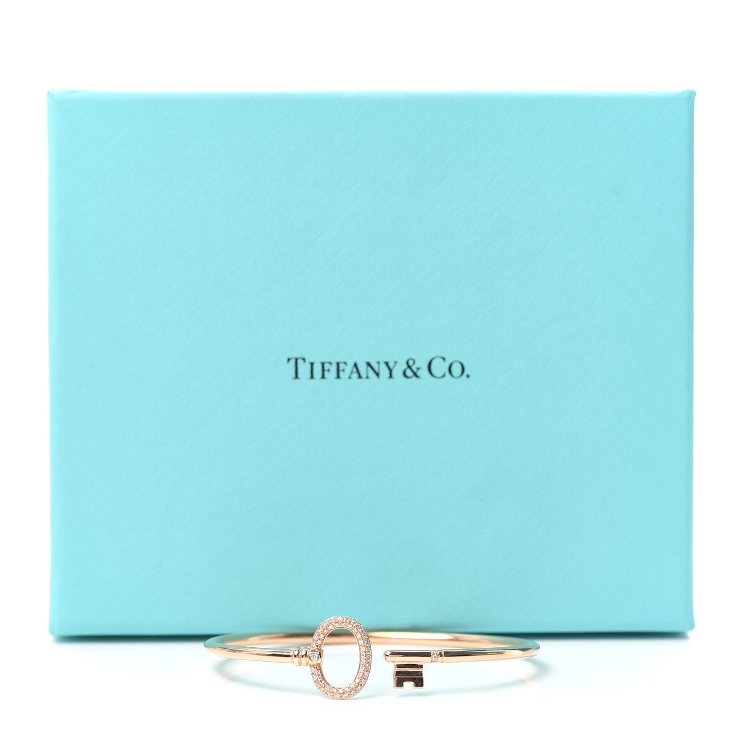 18K Rose Gold Diamond Keys Wire Bracelet