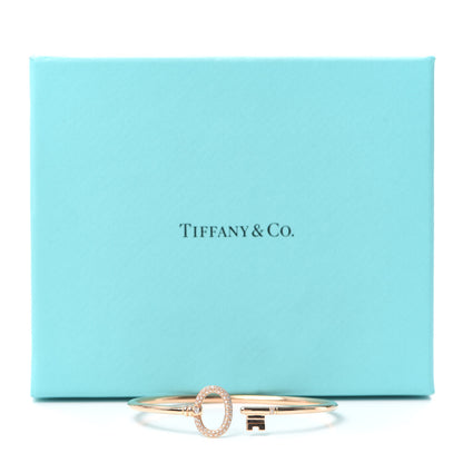 Tiffany 18K Rose Gold Diamond Keys Wire Bracelet 5 of 5
