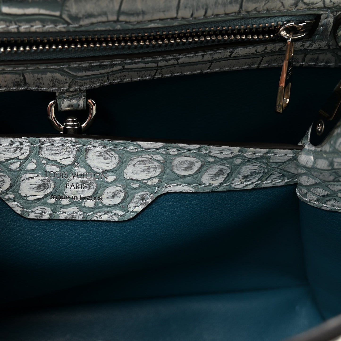 Alligator Capucines BB Blue Silver