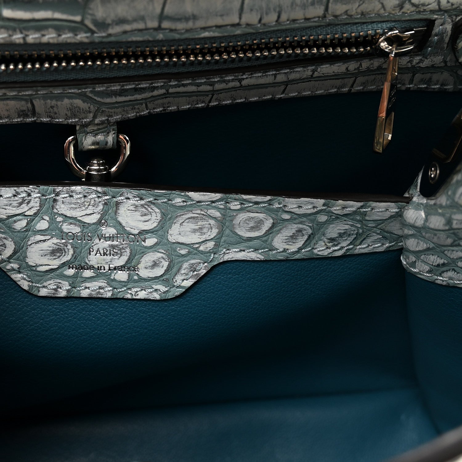 Louis Vuitton Alligator Capucines BB Blue Silver 6 of 9