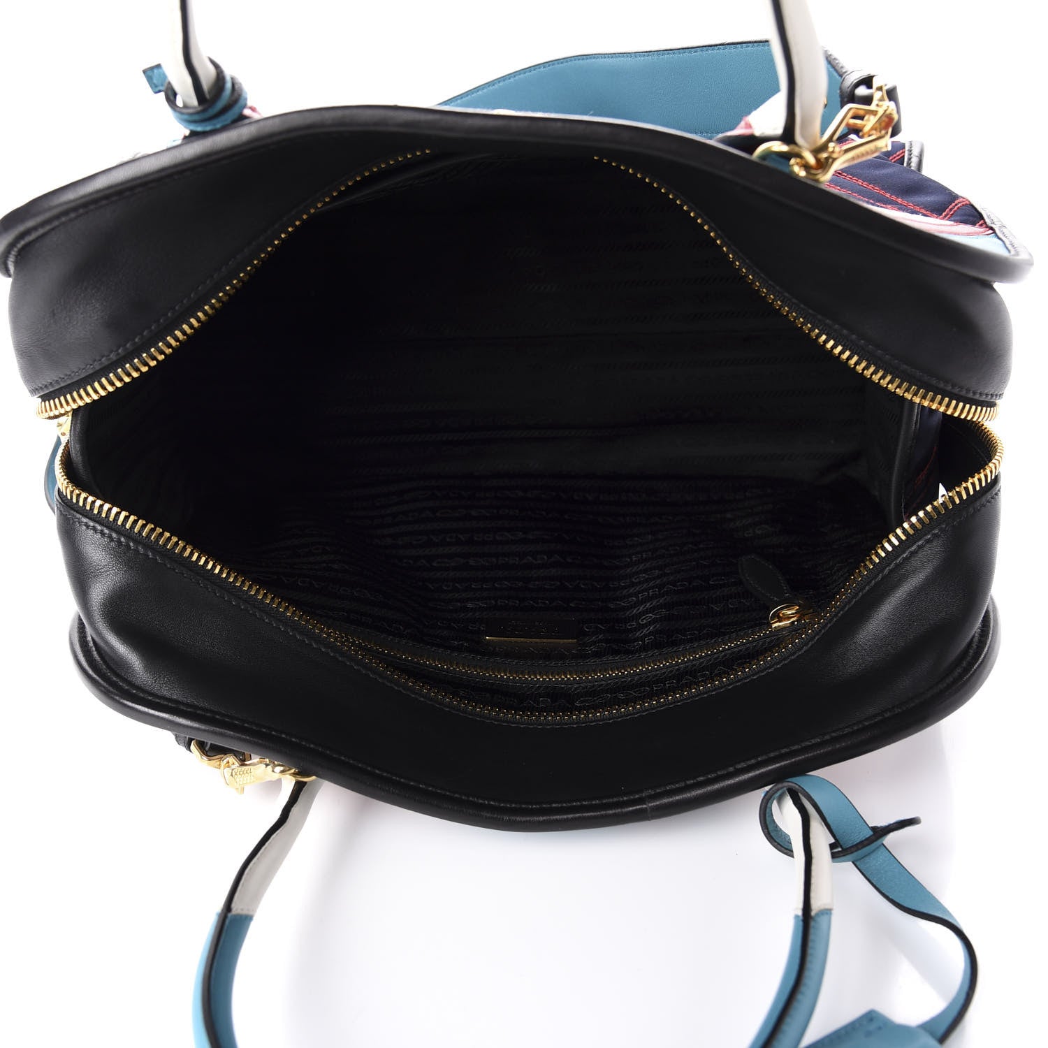 Prada Tessuto Nylon Quilted Impunturato Bauletto Baltico Fuoco 6 of 11