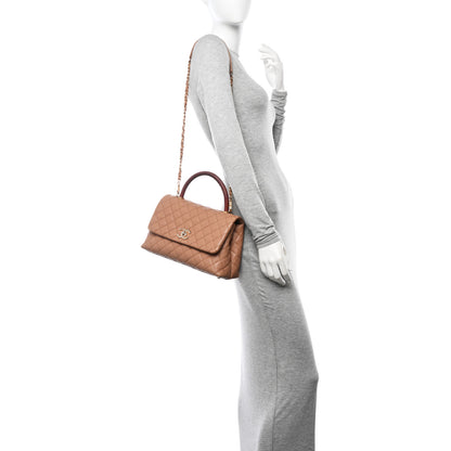 Chanel Caviar Lizard Embossed Quilted Small Coco Handle Flap Beige 2 of 17