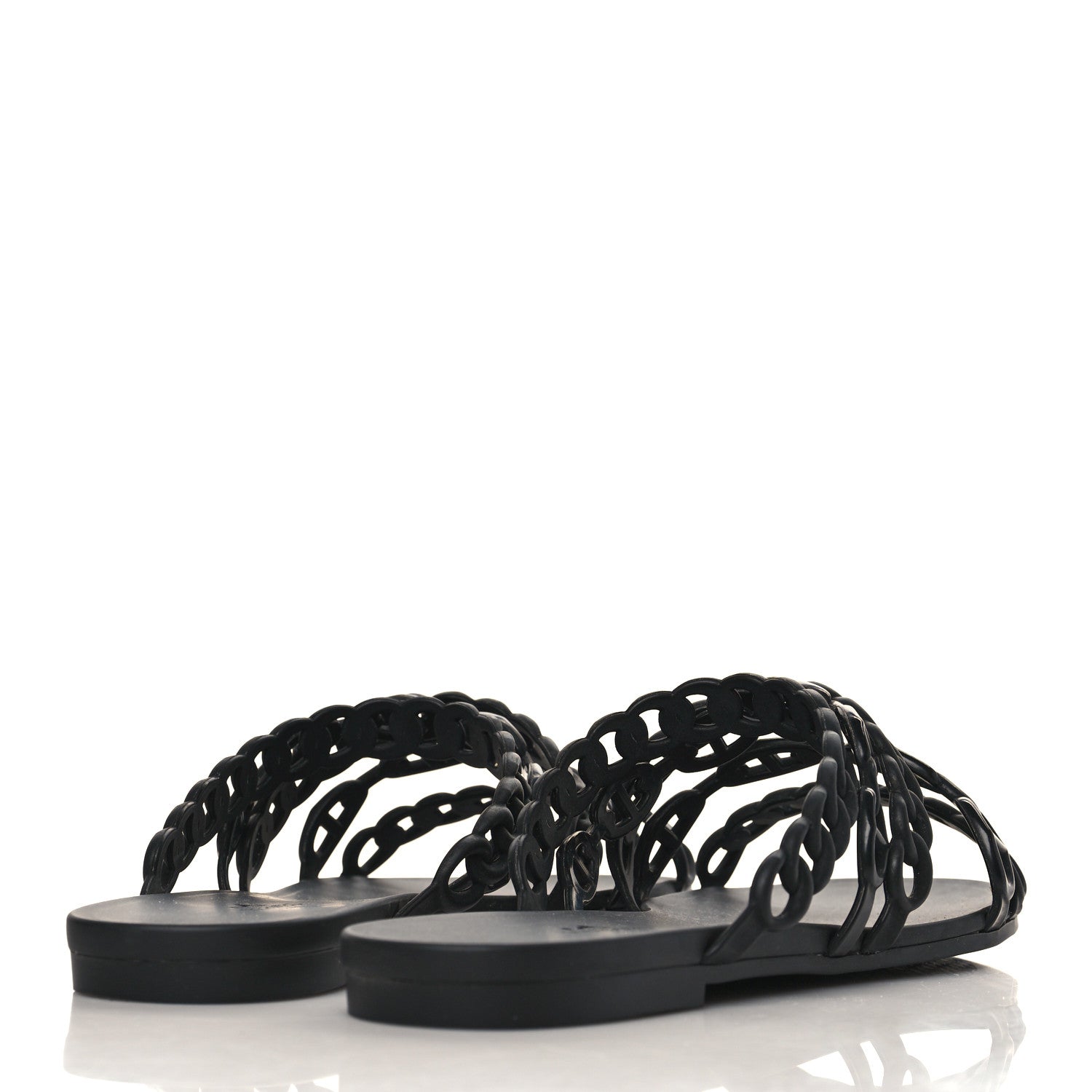 Hermes Rubber Chaine d'Ancre Nude Sandals 40 Black 4 of 8