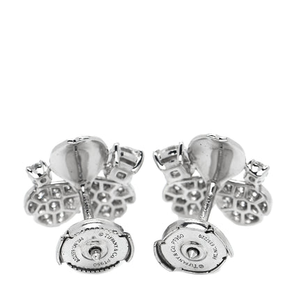 Tiffany Platinum Diamond Paper Flowers Cluster Earrings 3 of 4