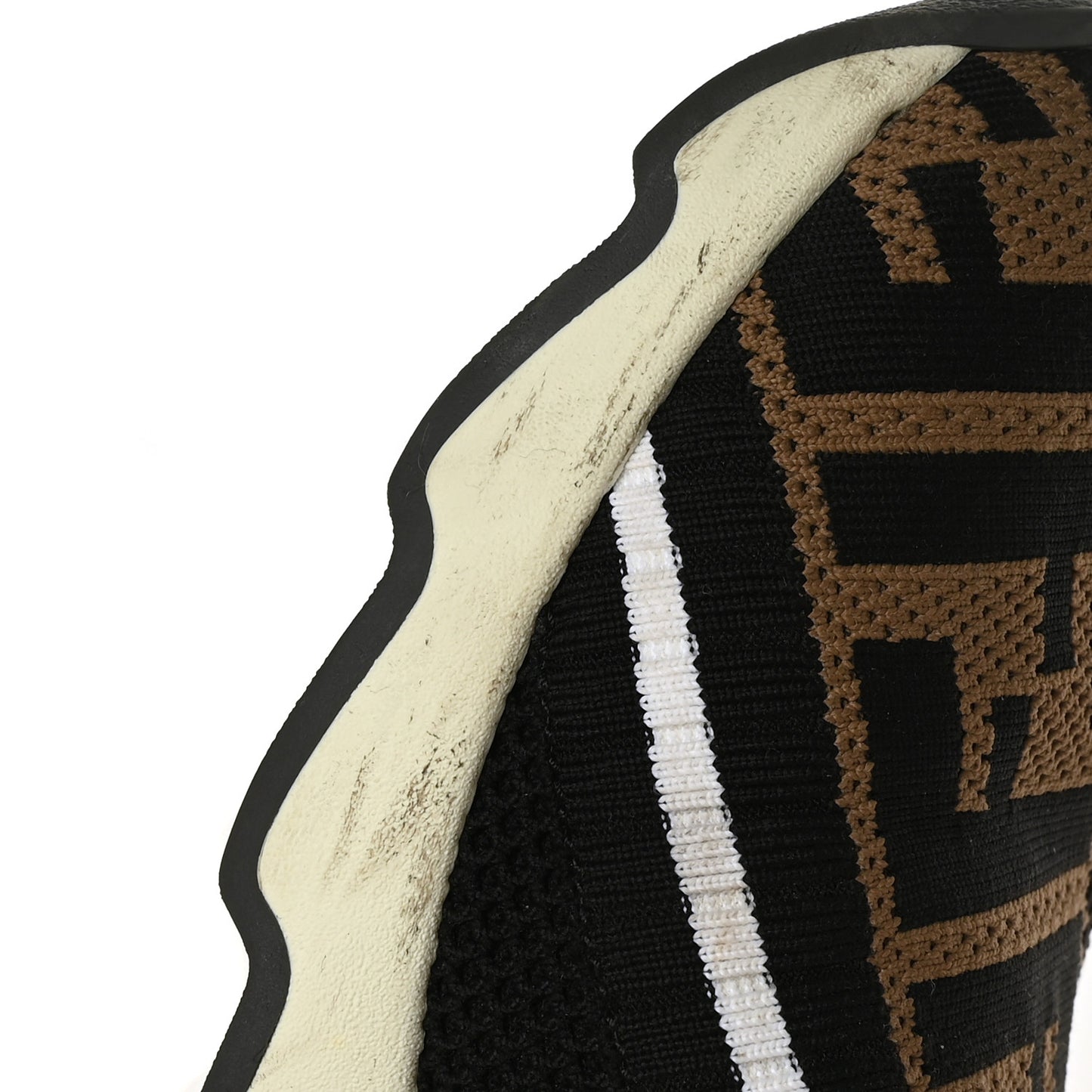 Stretch Yarn FF Stiff Band Rockoko Sneakers 37.5 Black White Tobacco