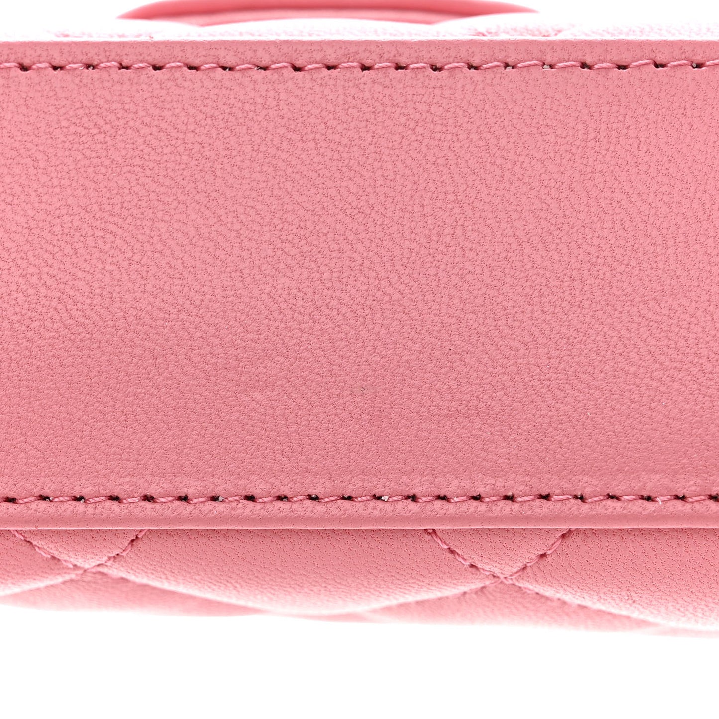 Lambskin Quilted Top Handle Clutch With Chain Pink