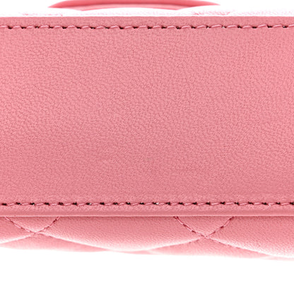 Chanel Lambskin Quilted Top Handle Clutch With Chain Pink 11 of 11