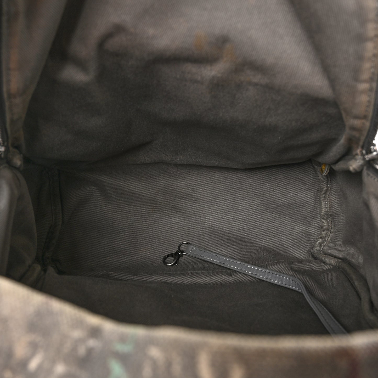 Graffiti Printed Canvas Medium Backpack Grey