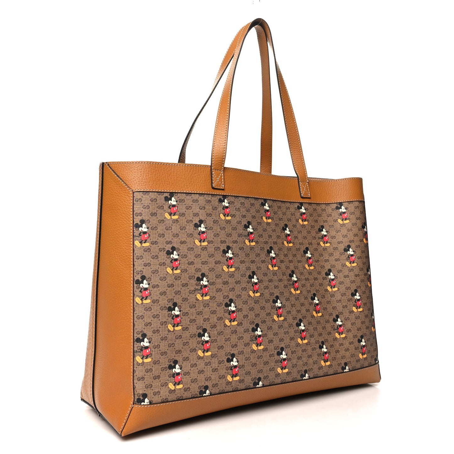 X DISNEY Mini Vintage GG Supreme Monogram Mickey Mouse Large Shopping Tote Beige Vintage Sun Oil