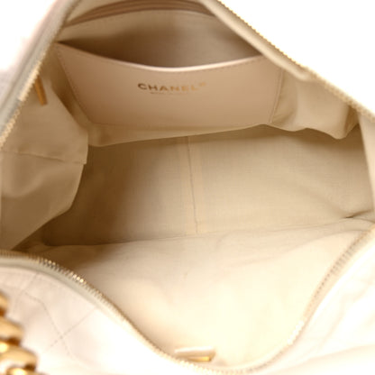 Chanel Shiny Lambskin Quilted Trendy Pockets Hobo White 5 of 11