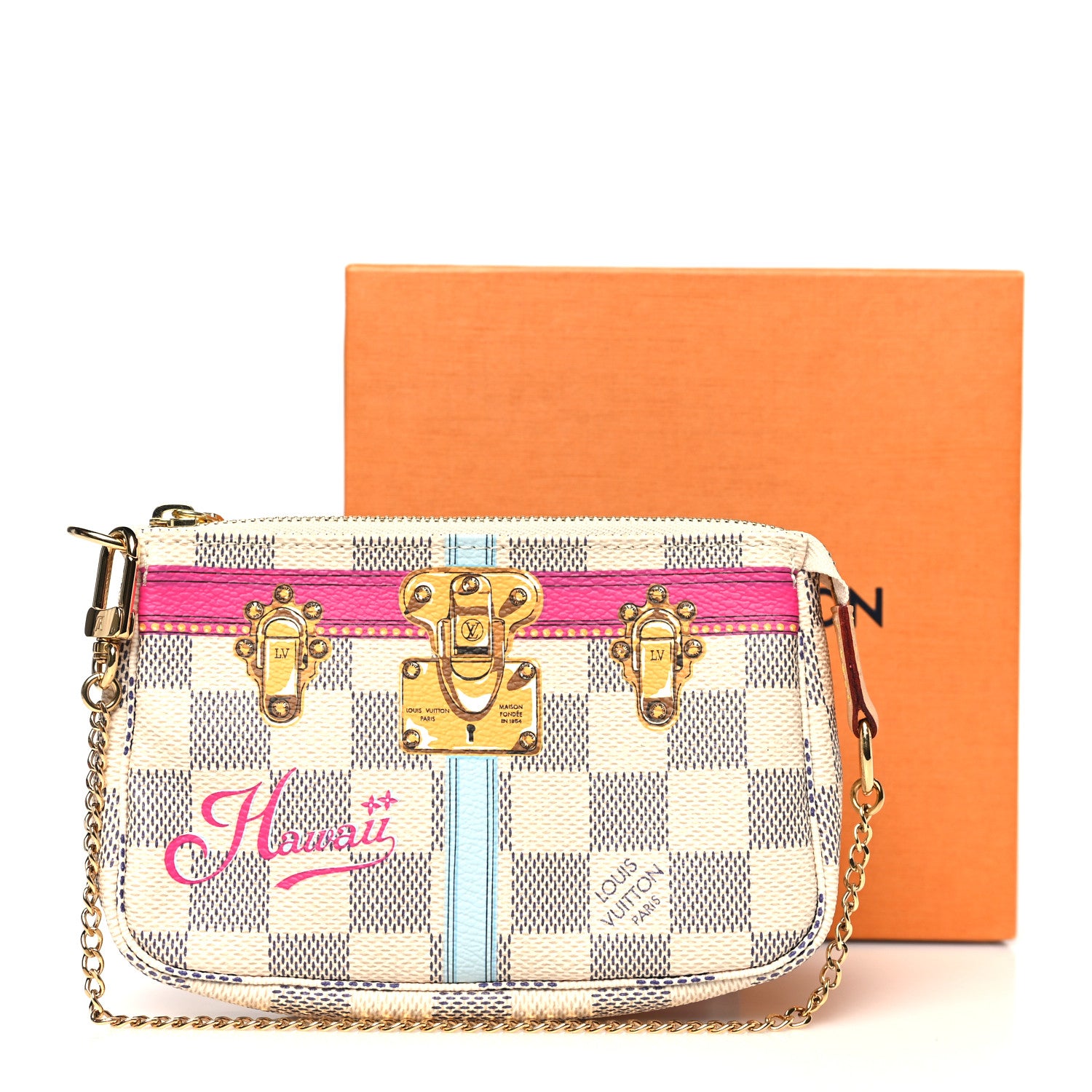 Louis Vuitton Damier Azur Summer Trunks Hawaii Mini Pochette Accessories 8 of 8