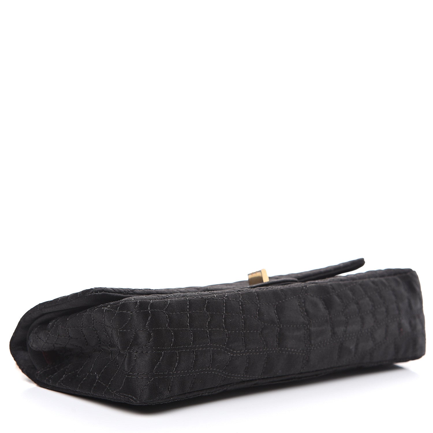 Chanel Satin Coco's Croc 2.55 Reissue East West Flap Black 3 of 11