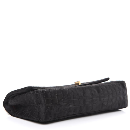 Chanel Satin Coco's Croc 2.55 Reissue East West Flap Black 3 of 11