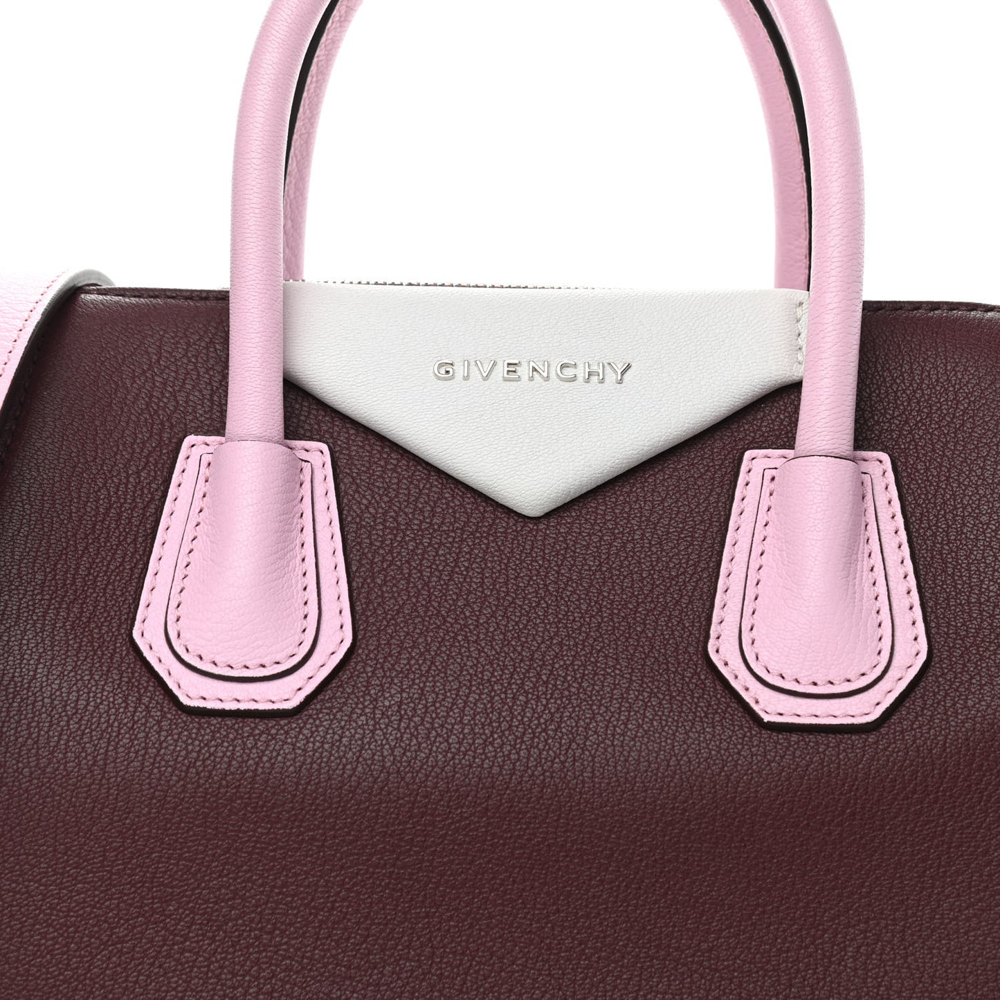 Sugar Goatskin Mini Tri-Color Antigona Burgundy Pink White